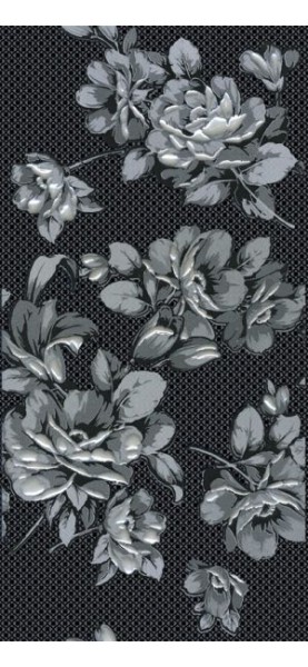 Декор Аллегро чёрная цветы 20х40 см.